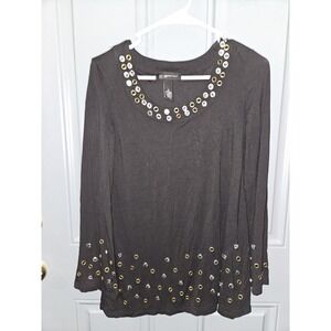 Small INC International Concepts Petite Jeweled Top NWOT
